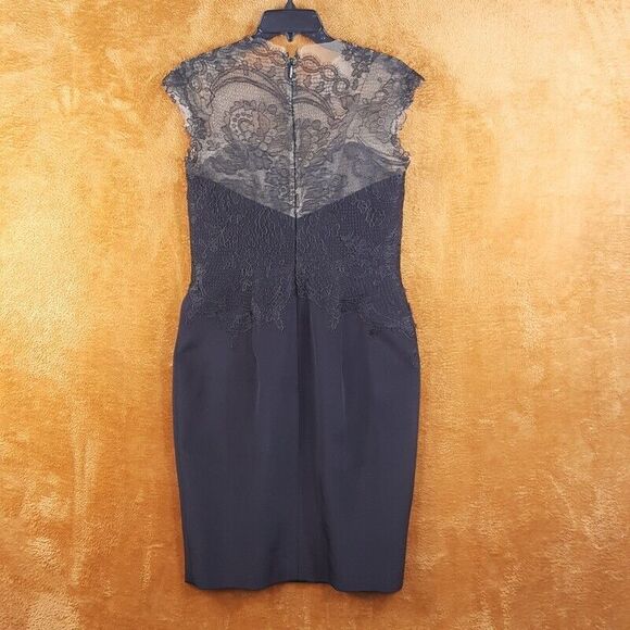 Designer Romona Keveza Silk Lace Cocktail Dress - Picture 10 of 15